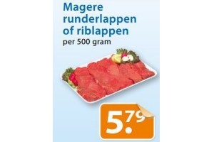 magere runderlappen of riblappen