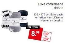 luze coral fleece deken