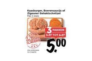 kaasburger boerensaucijs of zigeuner gehaktschnitzel