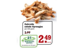 gekruide salade kipreepjes