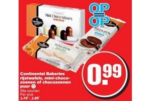 continental bakeries rijstwafels mini chocozoenen of chocozoenen puur