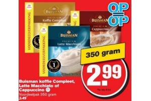 buisman koffie compleet latte macchiato of cappuccino 350 gram