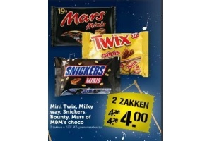mini twix milky way snickers bounty mars of m en amp m s choco