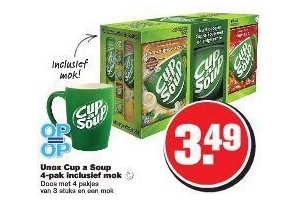 unox cup a soup 4 pack inclusief mok