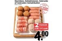 slavinken gehaktstaven gekruide of gebraden gehaktballen