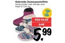 gebreide damespantoffels