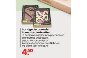 handgedecoreerde luxe chocoladeletter