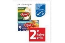 iglo vissticks spinazie of rode kool