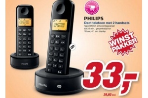 philips dect telefoon met 2 handsets