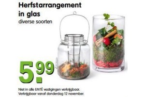 herfstarrangement in glas