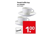 smaak koffie kop en schotel