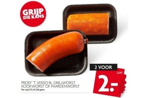 proef t verschil grillworst kookworst of paardenworst