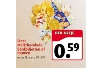 crest melkchocolade bankbiljetten of munten