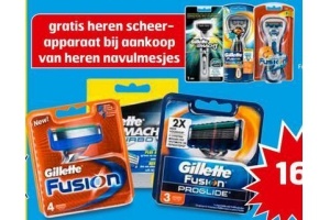 gratis scheerapparaat bij aankoop van gilette heren navulmesjes