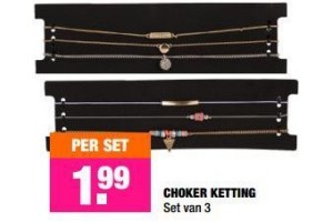 choker ketting set van 3