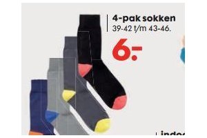 4 pak sokken