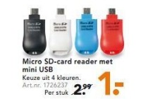 micro sd card reader met mini usb