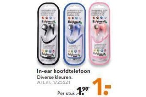 in ear hoofdtelefoon
