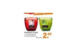 geurkaars in glas per stuk en euro 2 49