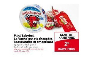 mini babybel la vache qui rit cheezdip kaaspuntjes of smeerkaas 2e halve prijs