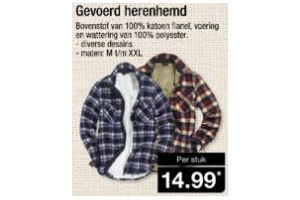 gevoerd herenhemd