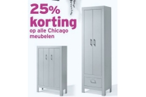 25 korting op alle chicago meubelen