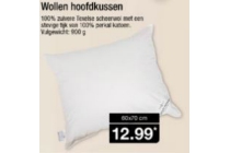 wollen hoofdkussen