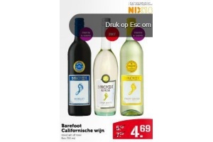 barefoot californische wijn