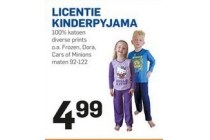 licentie kinderpyjama