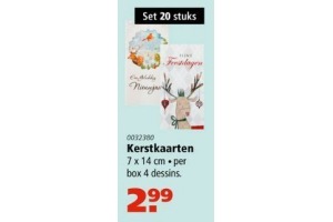 kerstkaarten set 20 stuks