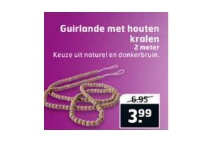 guirlande met houten kralen