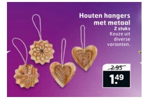 houten hangers met metaal