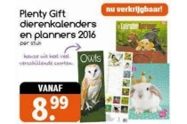 plenty gift dierenkalenders en planners 2016