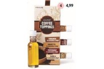 4 delige set met chocolademelk of koffietoppings