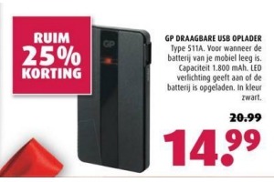 gp draagbare usb oplader