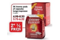 de aroma pads of capsules lungo espresso