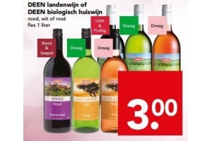 deen landenwijn of deen biologisch huiswijn