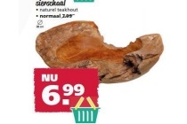 sierschaal naturel teakhout