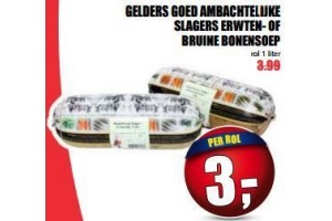 gelders goed ambachtelijke slagers erwten of bruine bonensoep