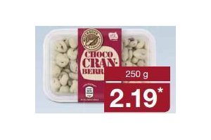 gechocolateerde cranberries
