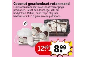 coconut geschenkset rotan mand