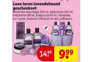 luxe leren lavendelmand geschenkset