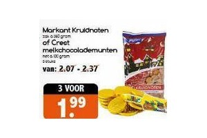 markant kruidnoten of crest melkchocolademunten