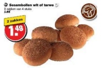 sesambollen wit of tarwe