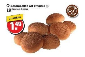 sesambollen wit of tarwe
