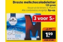droste melkchocoladeletter