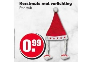 kerstmuts met verlichting