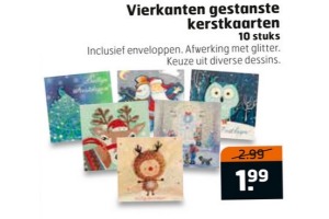 vierkanten gestanste kerstkaarten