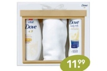 dove geschenkset silk glow met pashminasjaal