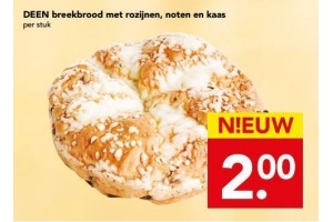 deen breekbrood met rozijnen noten en kaas